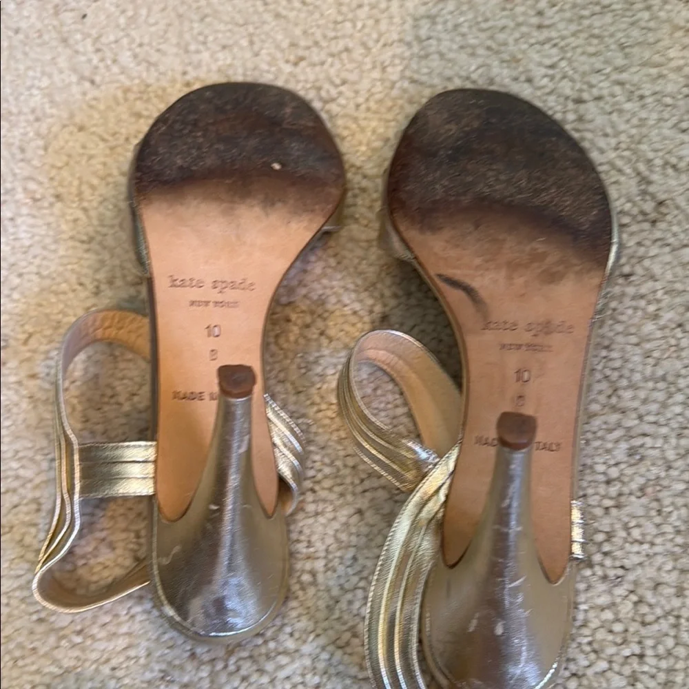 Kate Spade Gold Heels with Ankle Strap